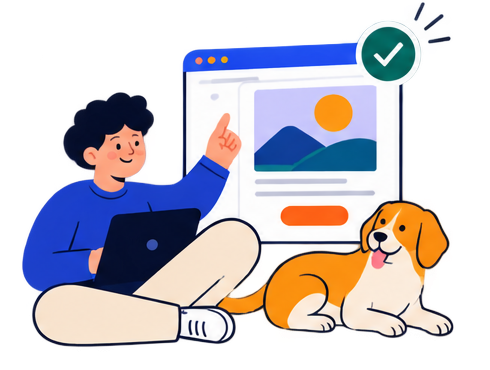 Illustration of reviewing and approving an email before sending